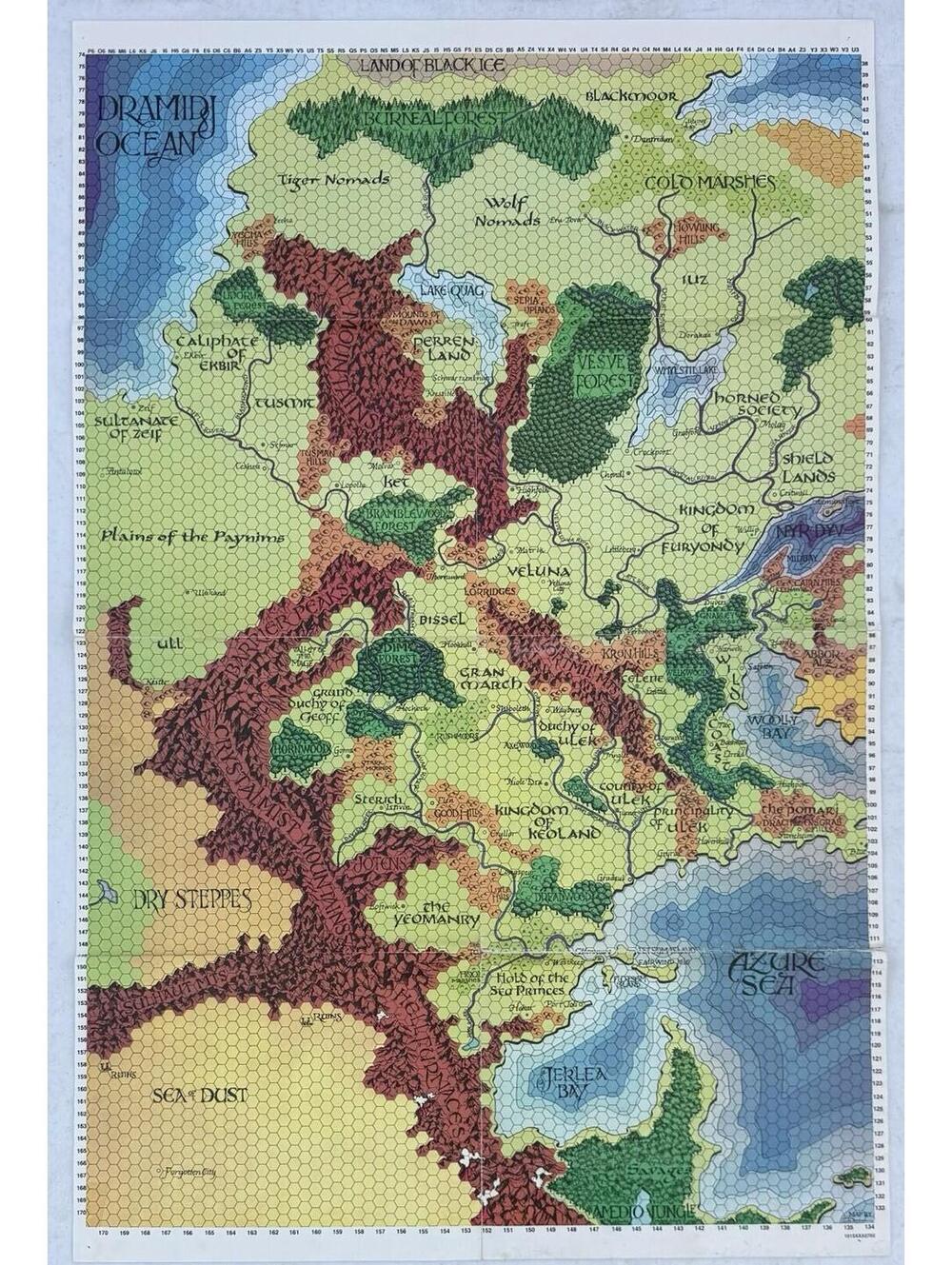 World of Greyhawk Folio - Map of Flanaess - TSR 1980  Good Condition *READ